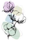 Cotton flowers minimal art Art Print