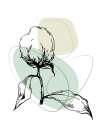 Cotton flowers minimal art Art Print