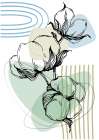 Cotton flowers minimal art Art Print