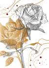 Roses flowers minimal art Art Print