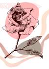 Roses flowers minimal art Art Print