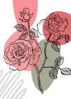 Roses flowers minimal art Art Print