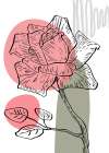 Roses flowers minimal art Art Print