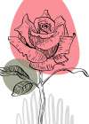 Roses flowers minimal art Art Print