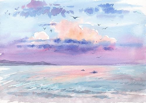 Seascape romantic Coastal Print
