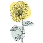 Sunflower minimal art Art Print