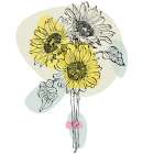 Sunflower minimal art Art Print