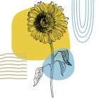 Sunflower minimal art Art Print