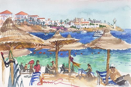 Sunny day at the beach Art Print