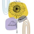 Sunflower minimal art Art Print