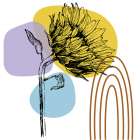 Sunflower minimal art Art Print