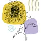 Sunflower minimal art Art Print