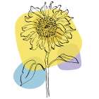 Sunflower minimal art Art Print