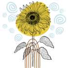Sunflower minimal art Art Print