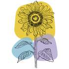 Sunflower minimal art Art Print