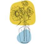 Sunflower minimal art Art Print