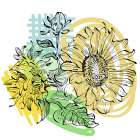 Sunflower minimal art Art Print