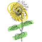 Sunflower minimal art Art Print