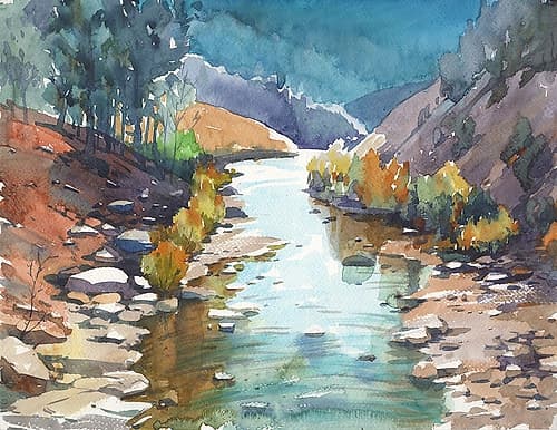 Mountain river Art Print