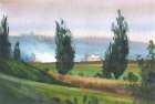 Landscape watercolor Art Print
