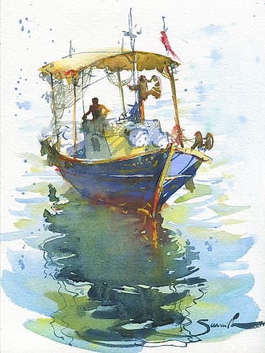Old fishing ship Art Print