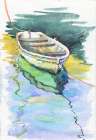 Sailboat watercolor painting Art Print