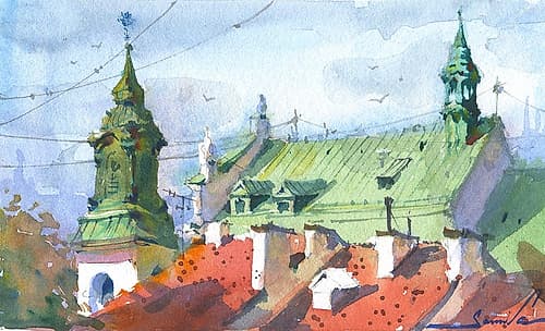 Roofs of the city Art Print