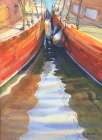 Yachts in the port Art Print