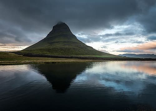 Reflecting Kirkjufell Landscape Print