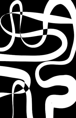 Maze Black Art Print by Aesthete