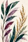 Jewel Tone Botanicals 2 Art Deco Print