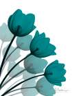 Teal Tulip Fan 1 Art Print