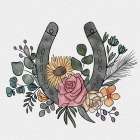 Floral Horseshoe Art Print