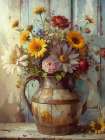 Barrel Of Flowers 1 Art Print