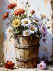 Flowers By The Wall 1 Art Deco Print