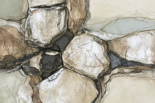 Where Stones Rest Art abstrait reproduction