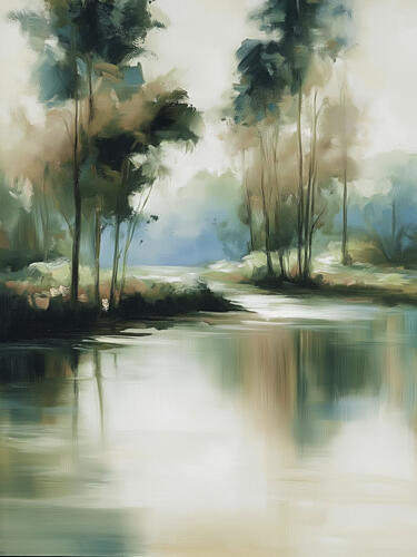 Waterside Reverie 1 Art abstrait reproduction
