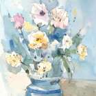 Blue Flower Pot 1 Art Print