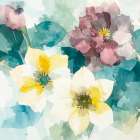 Patch Work Floral 4 Art Deco Print