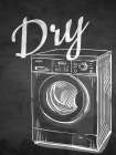 Laundry Chalkboard 2 Black & White Print