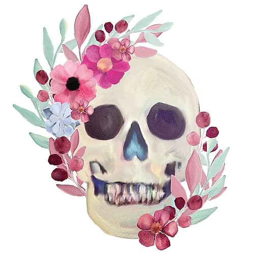 Spring Floral Skull Art Print