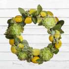 Lemon Succulent Wreath Botanical Print