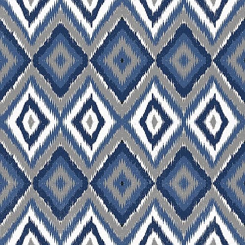Ikat Blues Patterns Print