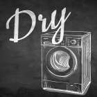 Laundry Chalkboard 2 Black & White Print