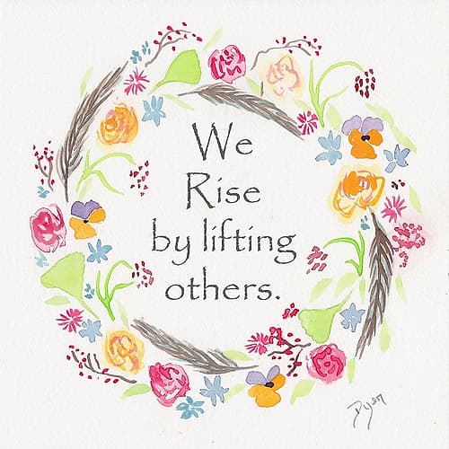 Rise Wreath Inspirational Print
