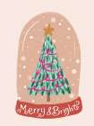 Merry And Bright Snow Globe Art Print