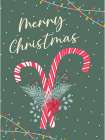 Merry Christmas Candy Cane Art Print