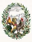 Rooster Trio Art Print