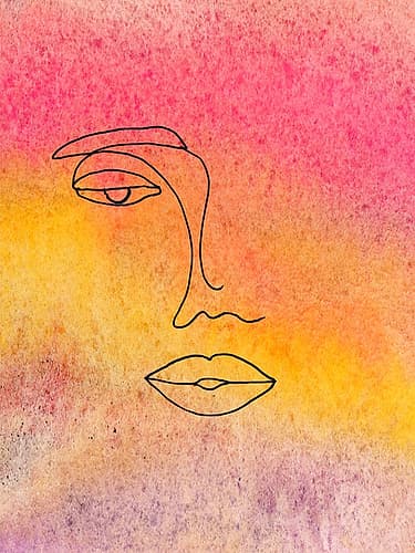 Colorful Face Figurative Print