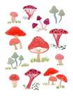 Bright Mushrooms Art Print